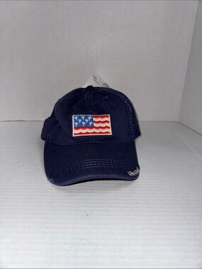 Life Is Good Navy Cap with Flag Patch
